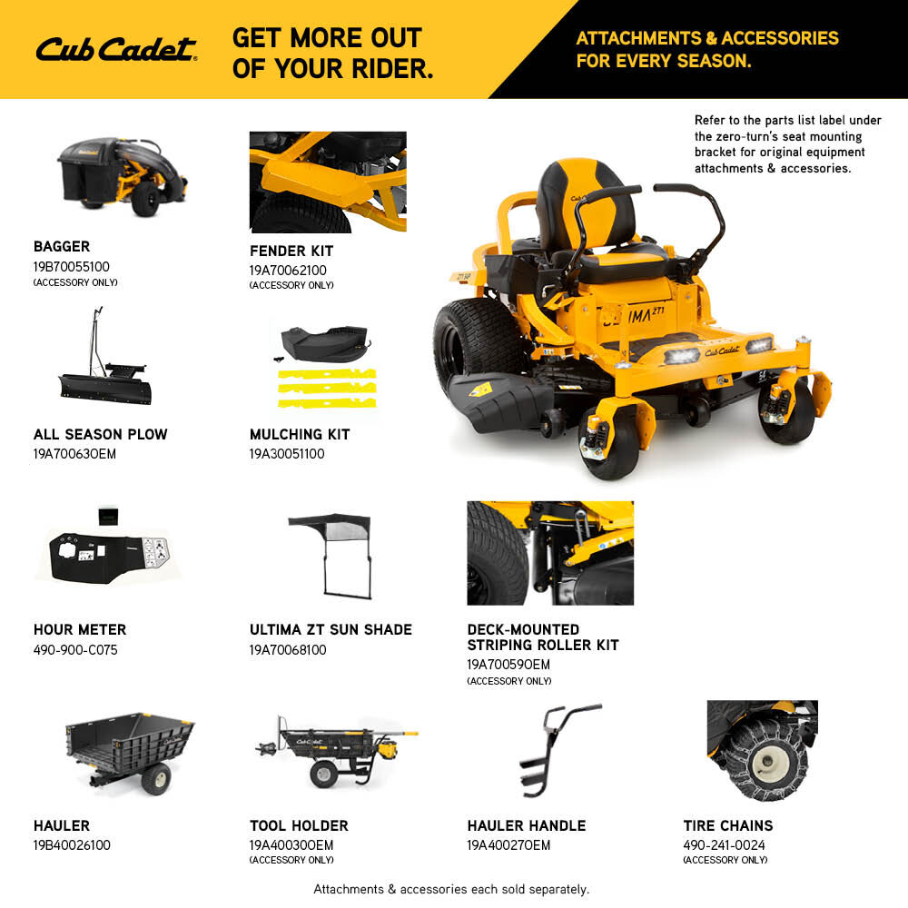 Cub cadet ultima zt1 54 accessories deals