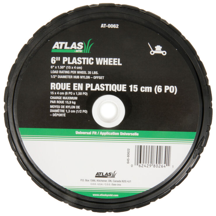 Roue ATLAS de 6&quot; &#40;15,2 cm&#41; en plastique