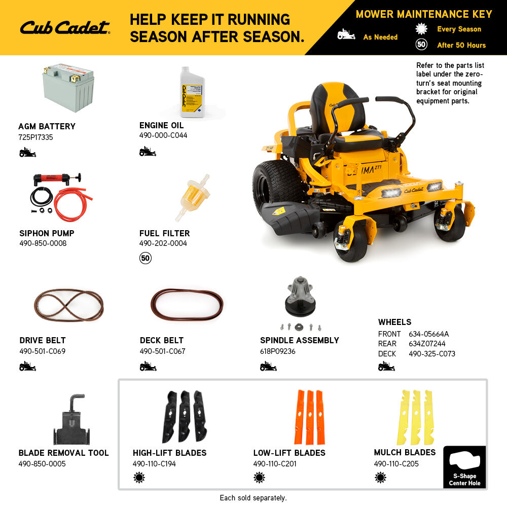 Cub cadet repair store parts