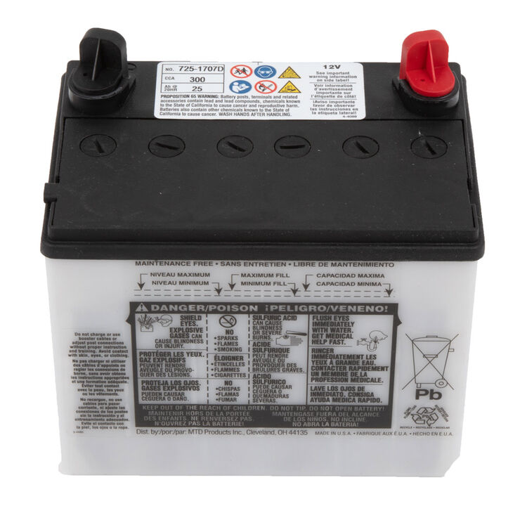 Dry Top-Vented Battery Without Acid - 300 CCA