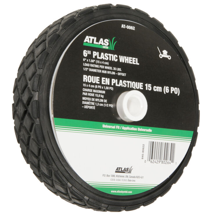Roue ATLAS de 6&quot; &#40;15,2 cm&#41; en plastique