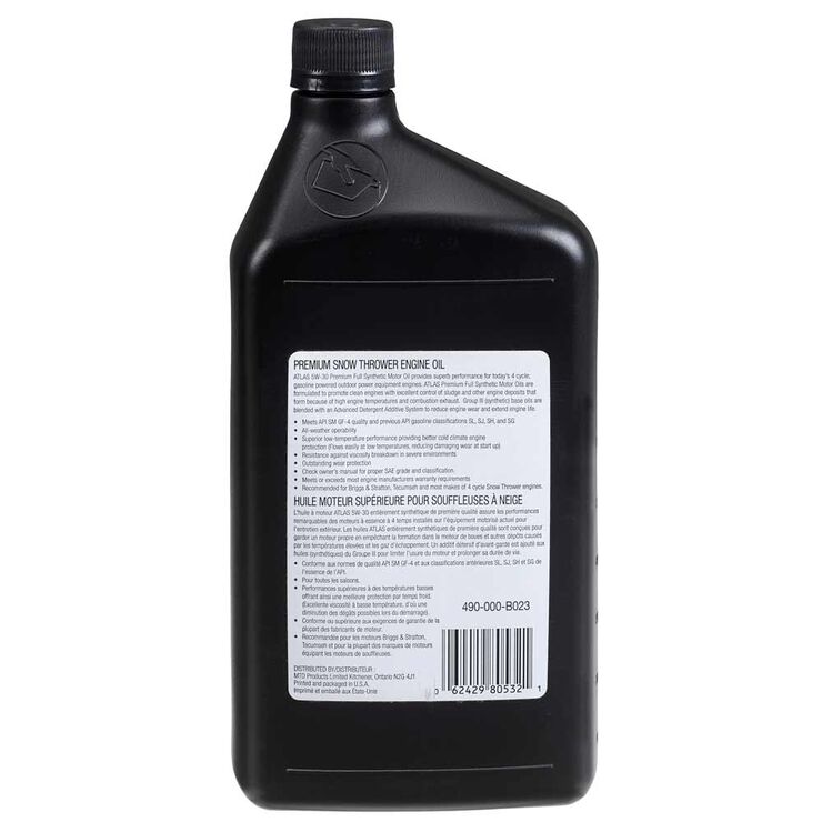 Atlas 5W 30 Synthetic 4-Cycle Snow Blower Oil