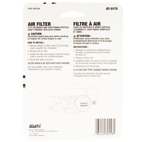 Air Filter - For Tecumseh LEV, LV, OVRM &amp; TVS engines
