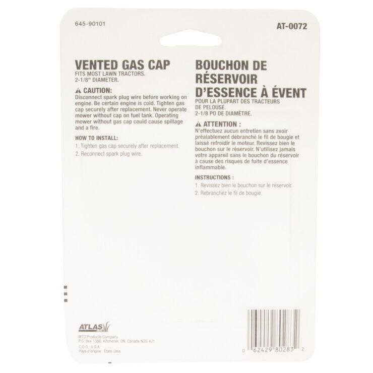 Gas cap for riding lawn mowers - 2 1/8&quot;