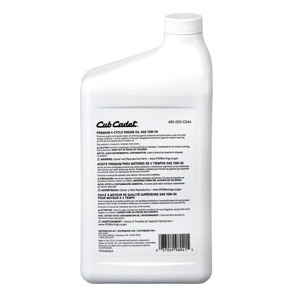 Best oil for cub cadet riding mower sale