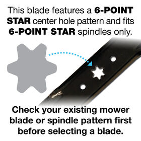 RIDING MOWER BLADE 16.28&quot; STAR CENTRE HOLE HIGH LIFT