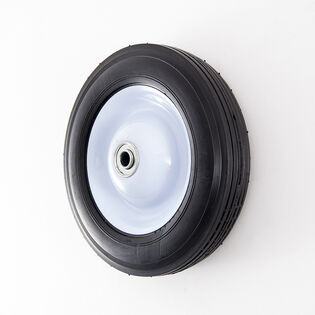 60 lbs. Load Rating. 2-3/16" Hub Length. 1/2" Ball Bearing. Centered Hub. Ribbed Tread.