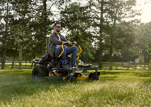 man on Zero Turn lawn mower