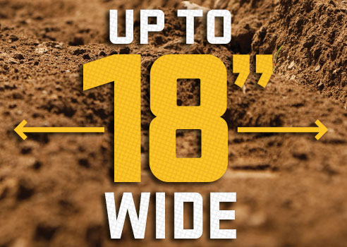 Up to 18" wide graphic on dirt background