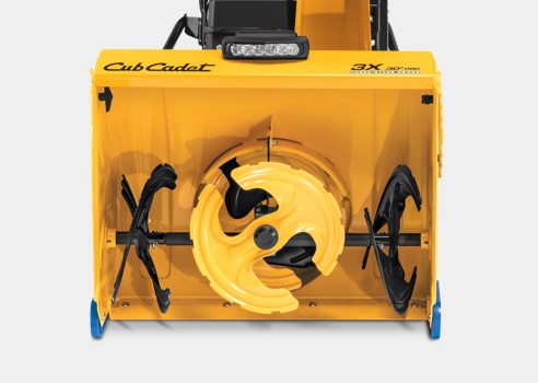 front view of snow blower auger