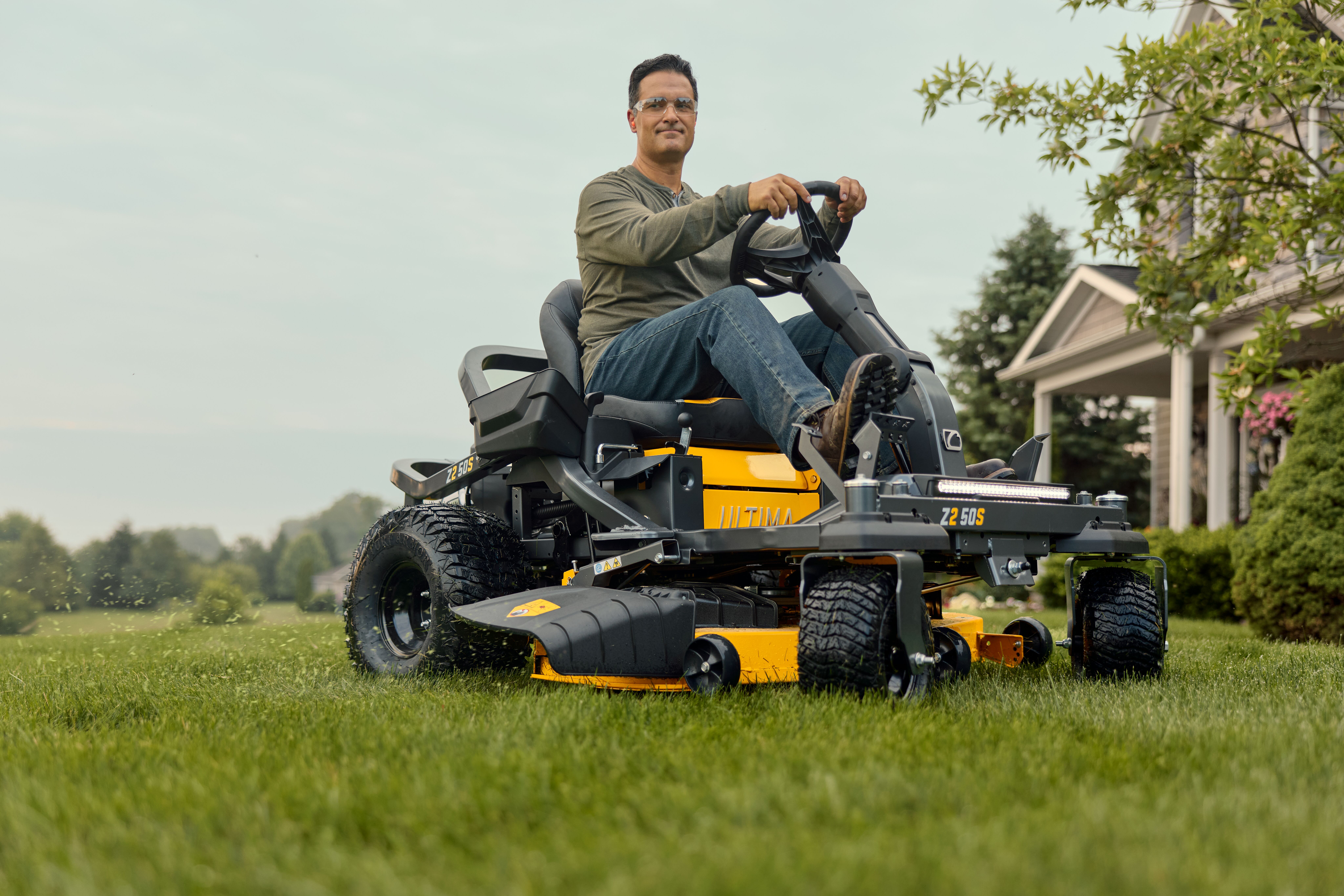 Cub Cadet Z2 50S 50-inch zero-turn riding lawn mower, front LED light bar, large tires, for residential lawn maintenance