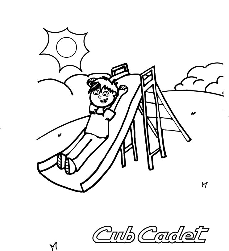 Cub Cadet Colouring Slide